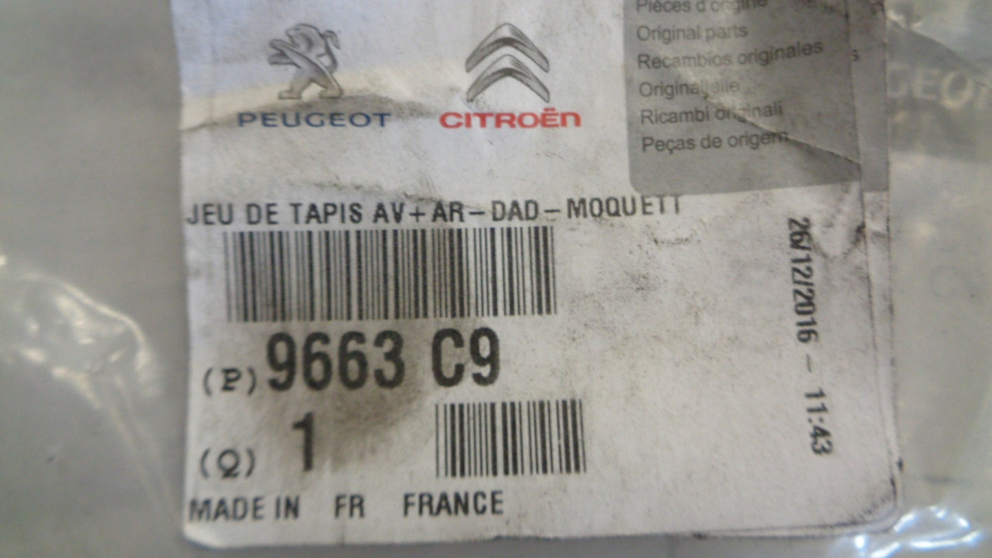Peugeot 3008 MK1 Genuine Carpet Font & Rear Floor Mat Set New Part