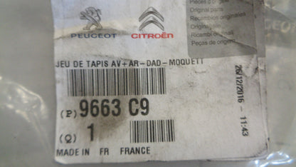 Peugeot 3008 MK1 Genuine Carpet Font & Rear Floor Mat Set New Part