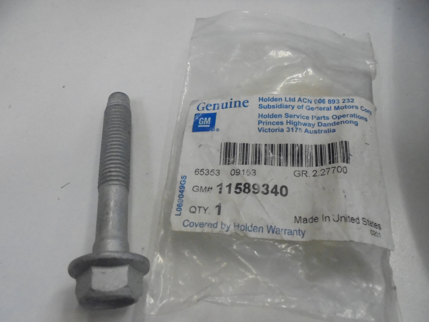Holden VE/WM V8 Genuine Alternator Bolt New Part