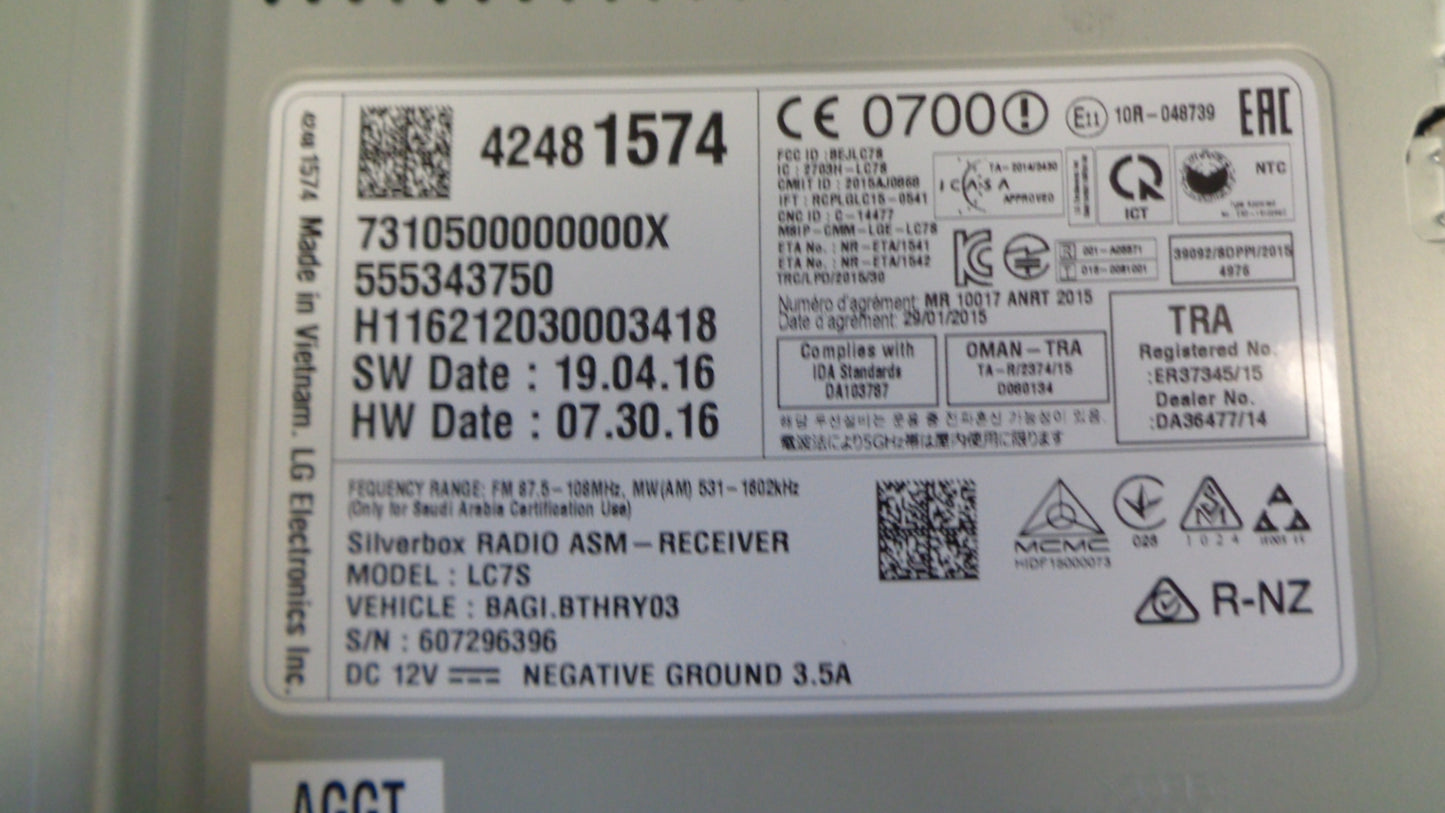 Holden RG Colorado Genuine Radio Receiver New Part