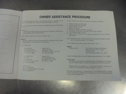 Mazda 929 Genuine Owners Manual Used Part VGC