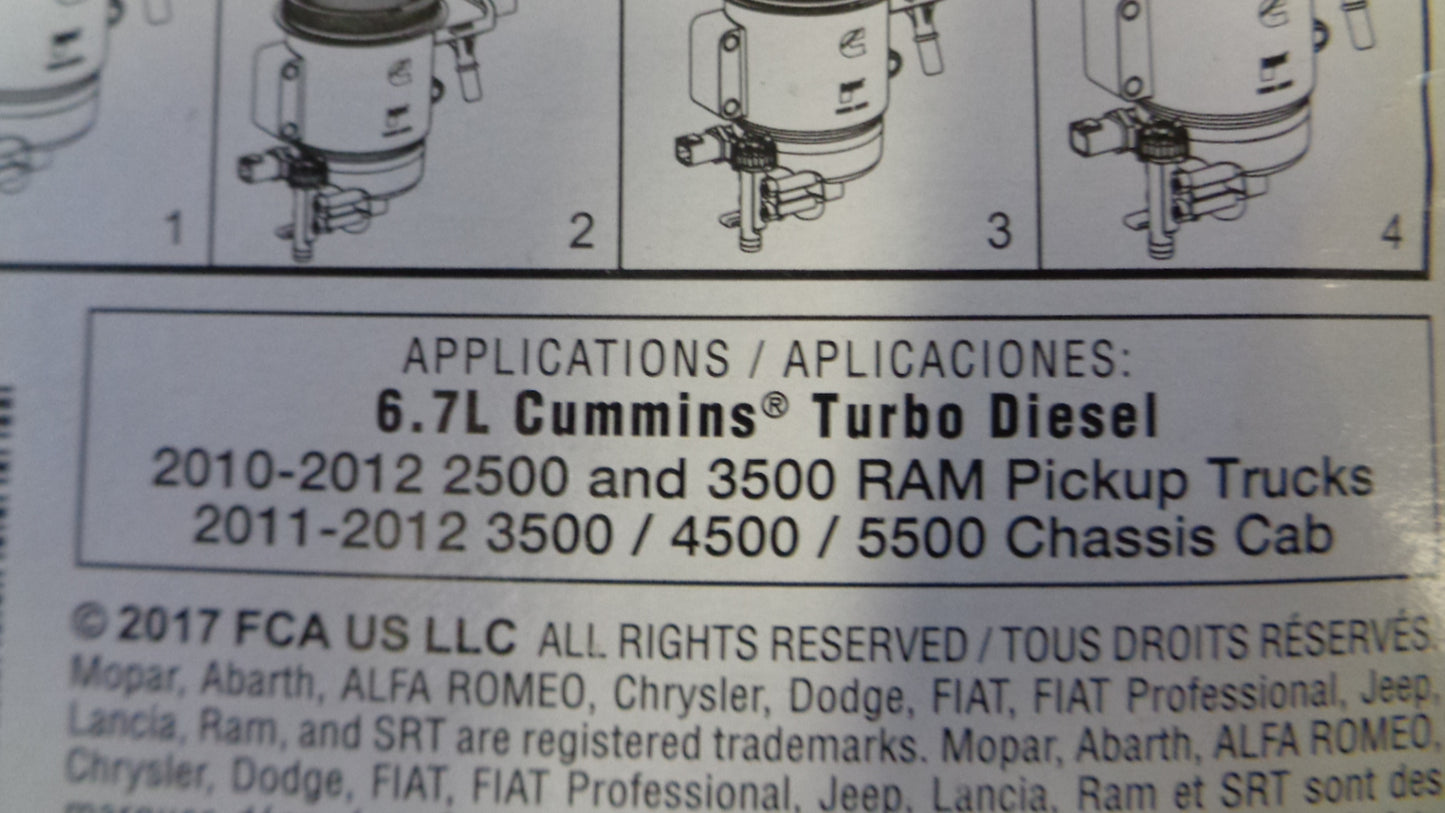 Dodge Ram 2500/3500 Genuine Fuel Filter New Part