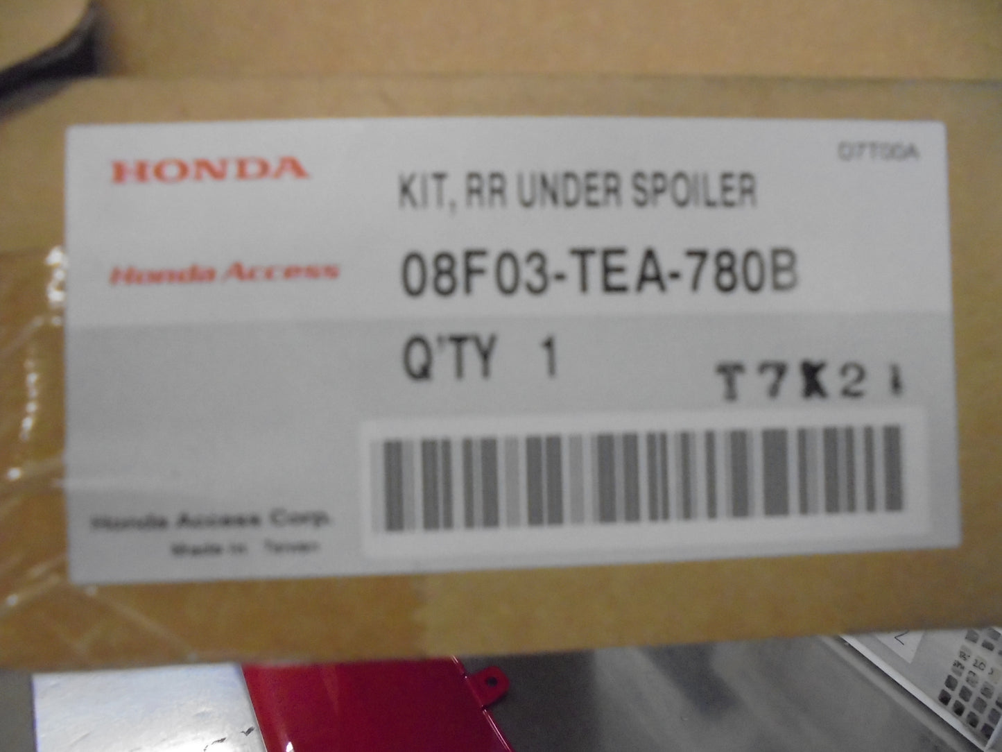 Honda Civic Hatch Genuine Center Rear Lower Spoiler New Part