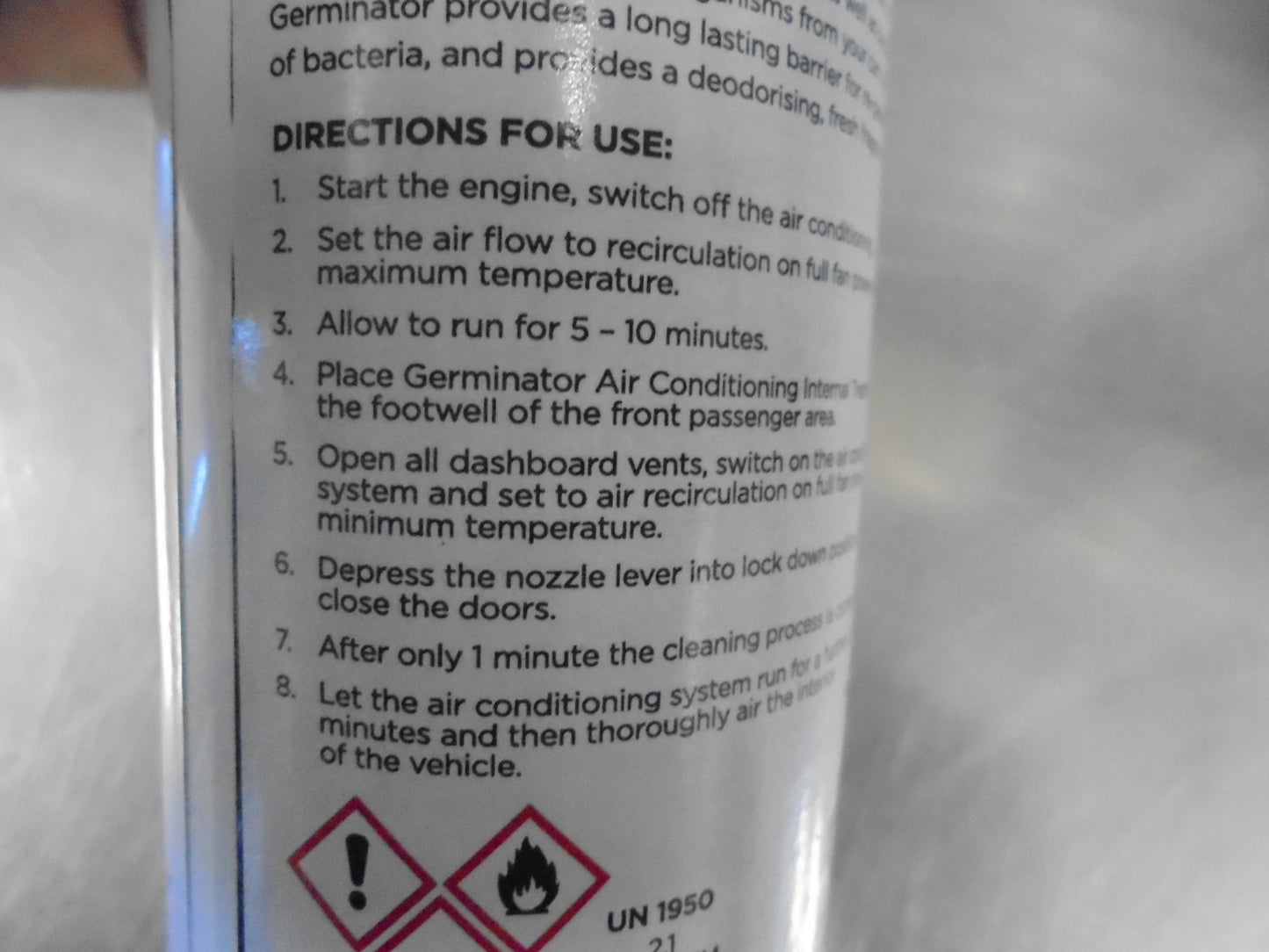 Germinator Air Conditioning Internal Treatment 1 Can Per Car New Part