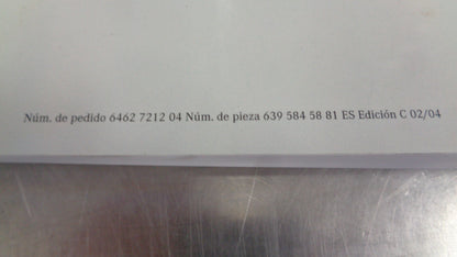 Mercedes Benz Vito Instruction Manual (in Spanish) New Part