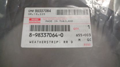 Isuzu MU-X Genuine Rear Right Door Weather Strip New Part