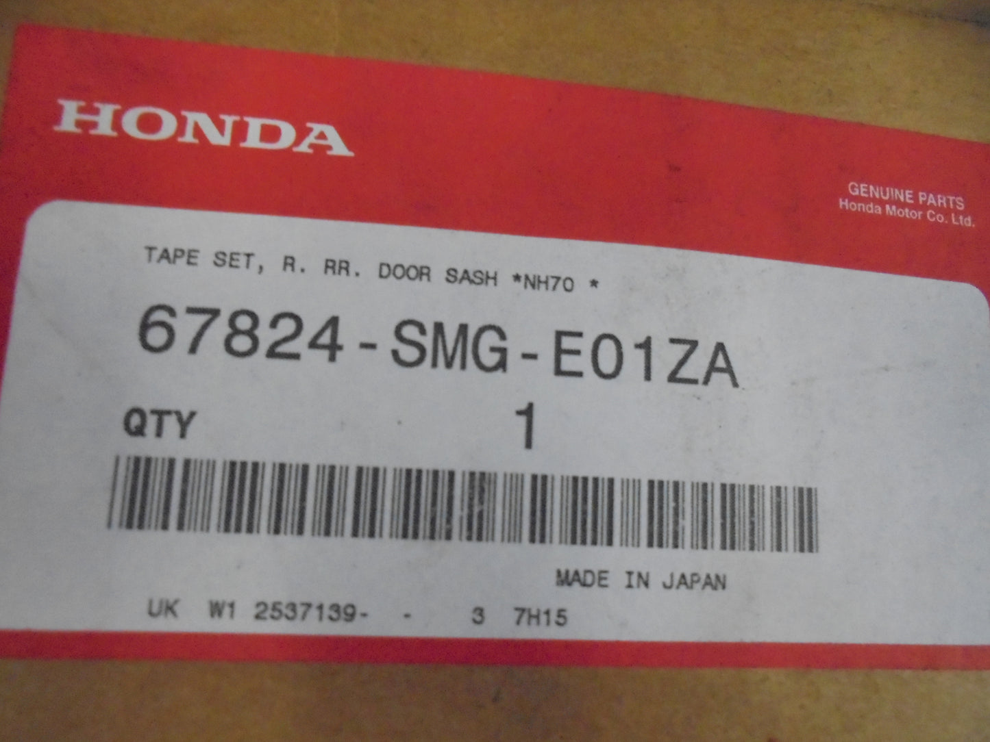 Honda Civic Genuine Right Hand Rear Door Tape Set New Part
