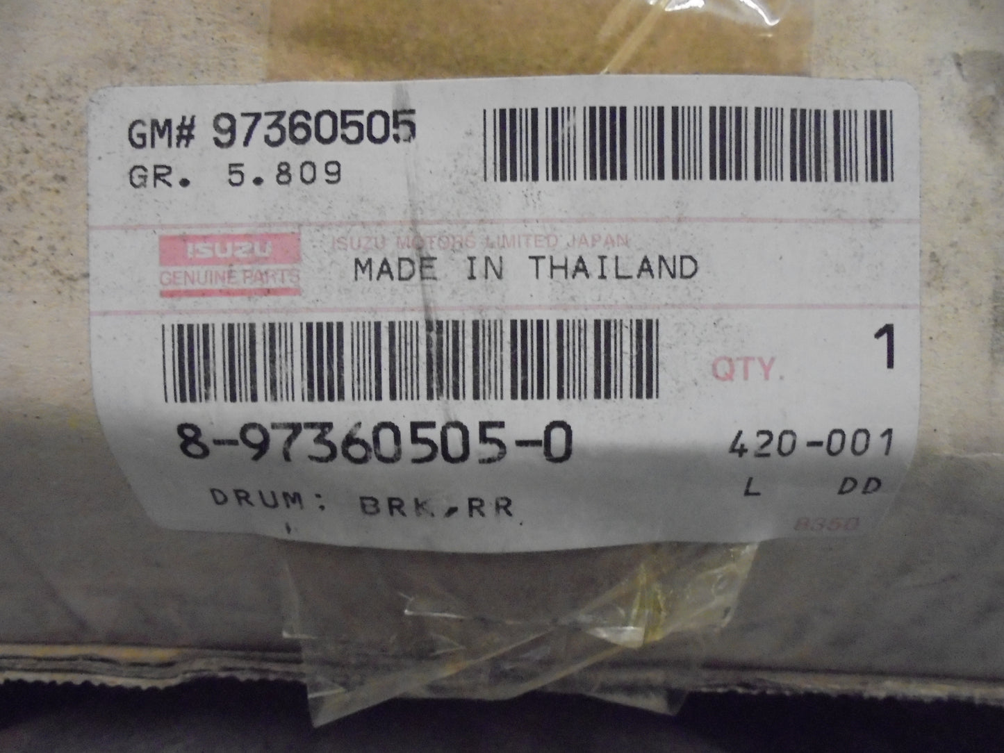 Isuxu D-Max 2WD Genuine Rear Brake Drum (PAIR) New Part