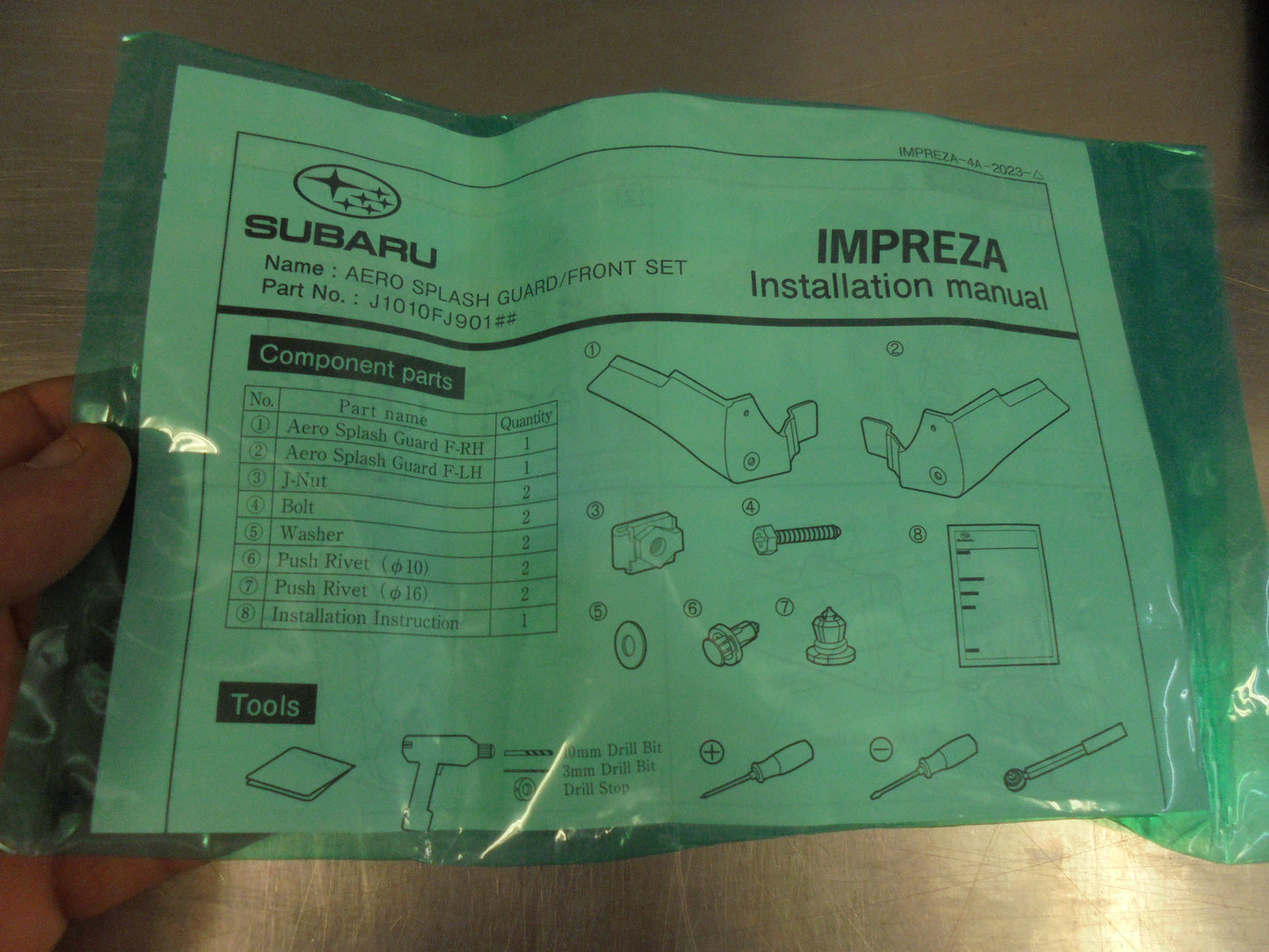 Subaru Impreza Sedan MY12-MY15 Genuine Front Areo Mud Flap Set New Part