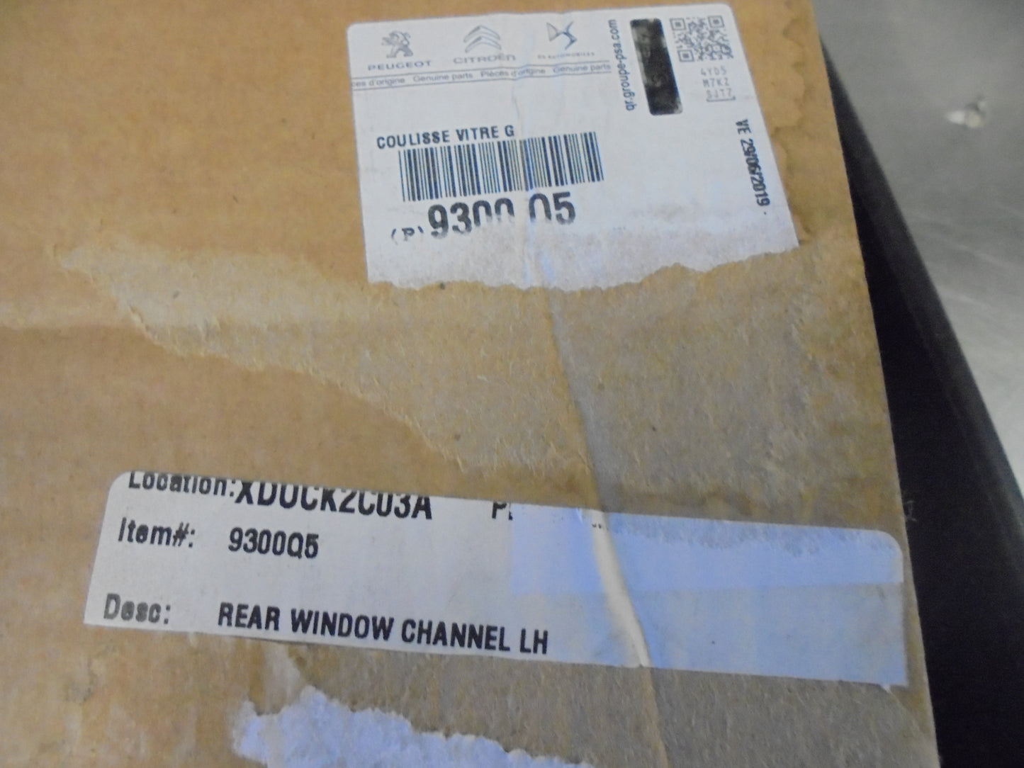 Peugeot 207 Genuine Left Hand Rear Window Channel New Part