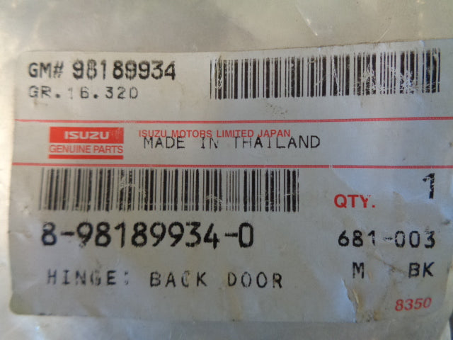 Isuzu MU-X Genuine Back Door Right Hinge New Part
