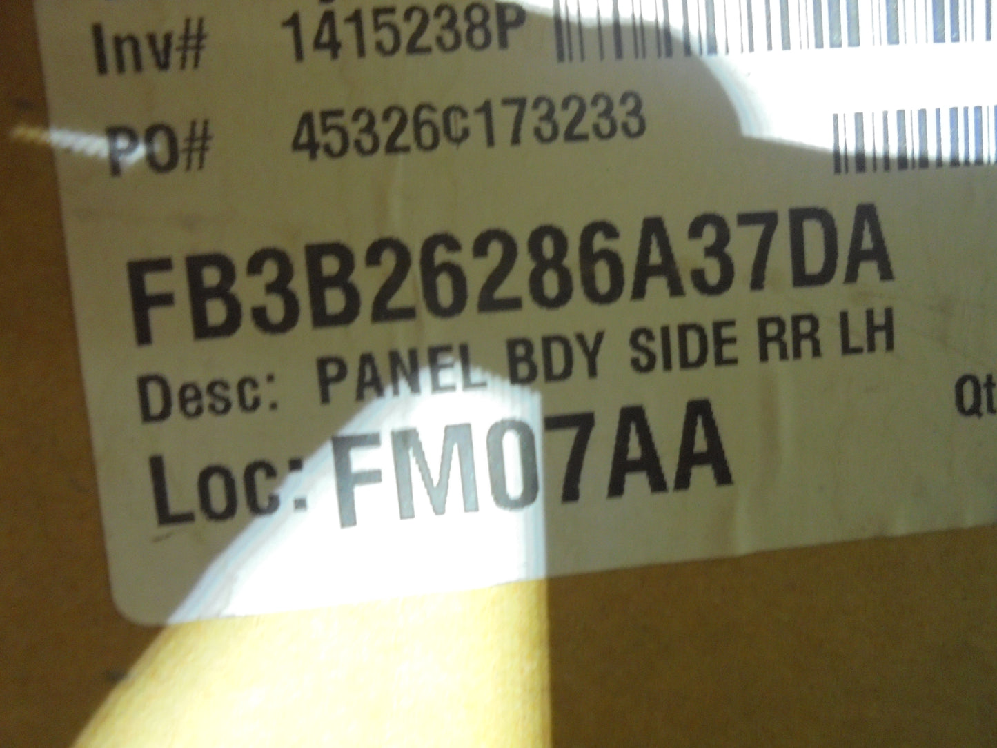 Ford Ranger XL Dual Cab Genuine Left Hand Rear Tub Panel Assy New Part