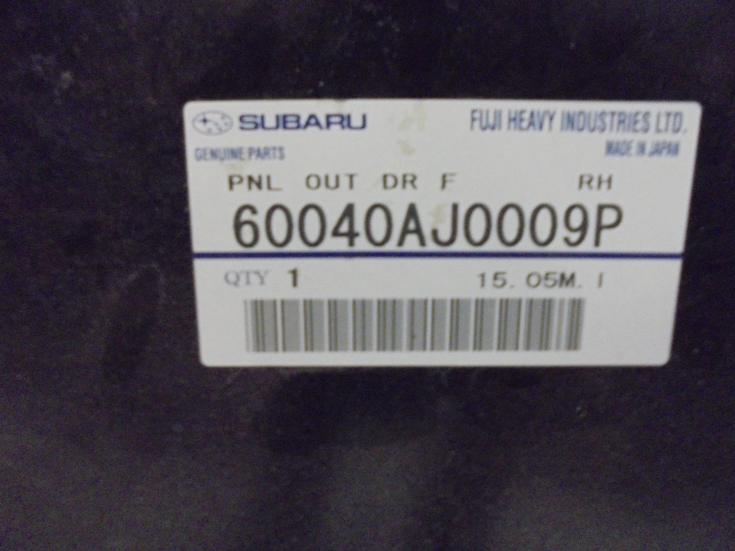 Subaru Genuine Right Hand Front Door Skin New Part