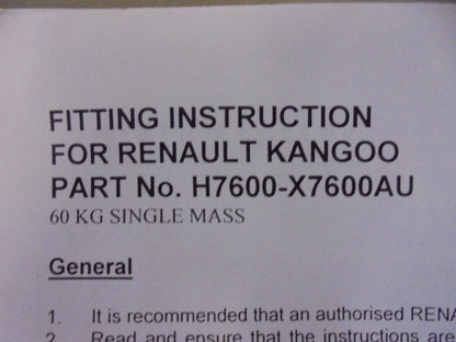 Renault Kangoo Genuine Cargo Barrier SWB/LWB Front Mount New Part
