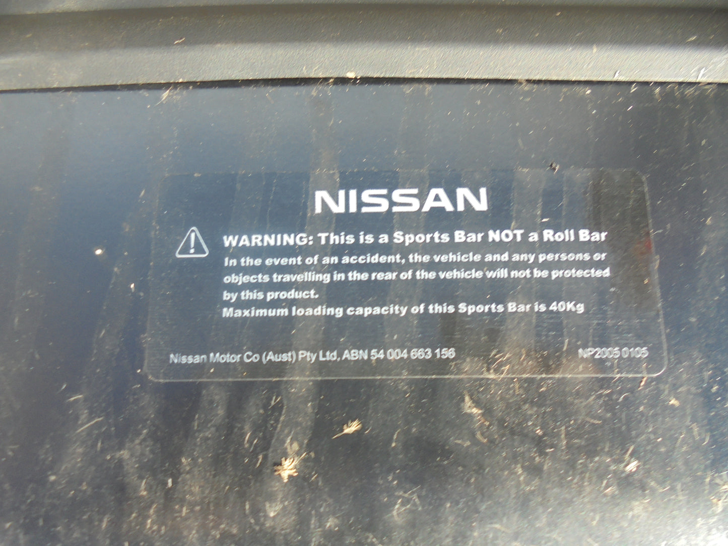 Nissan Navara D23 NP300 Genuine front sports bar Black Used Part