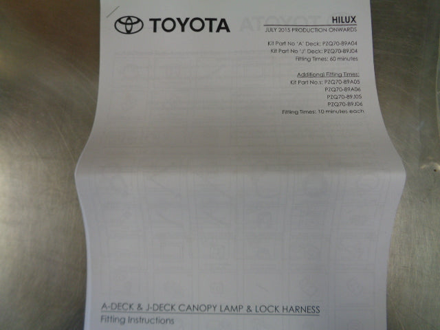 Toyota Hilux SR5 Genuine Canopy Central Locking For Right Hand Window New Part
