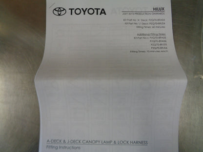 Toyota Hilux SR5 Genuine Canopy Central Locking For Right Hand Window New Part