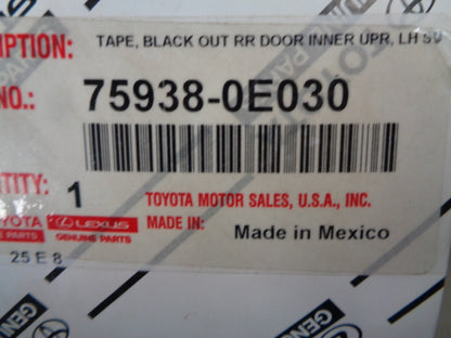 Toyota Kluger Genuine Left Hand Rear Door Upper Black Tape New Part