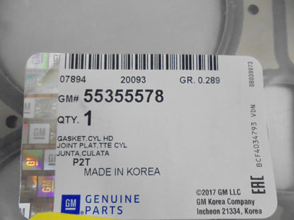 Holden Barina-Cruze Genuine Head Gasket New Part