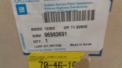 Holden JG Cruze Genuine Complete Fog Light Kit New Part
