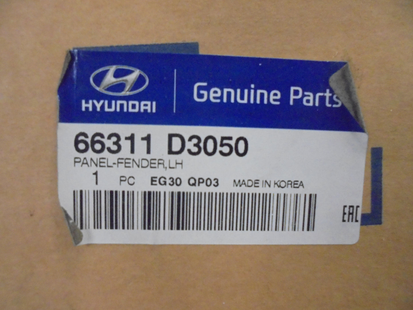 Hyundai Tucson Genuine Left Hand Front Guard (Unpainted) New Part