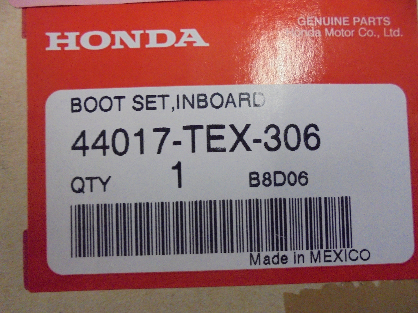 Holde Civic Genuine Inboard Boot Set 1 Side Only New Part