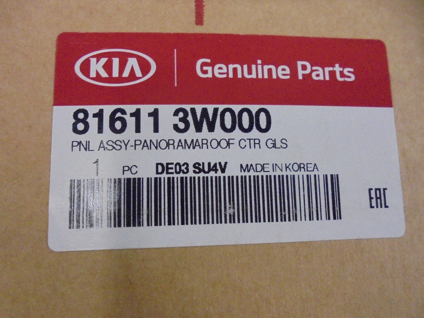 Kia S[portage Genuine Panoramaroof Center Glass Panel Assembly New Part