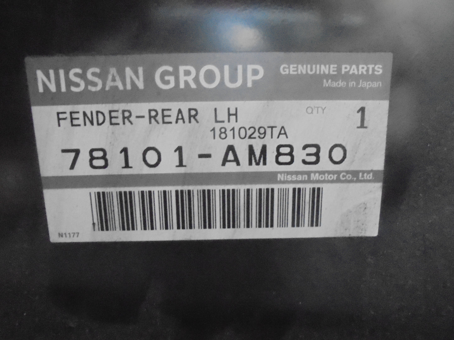 Infiniti G35 Coupe Genuine Left Hand Rear Quarter Panel New Part