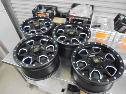 ATX Series AX196 Alloy Wheel Set Of 4 Satin Black With Milled Accents New Part