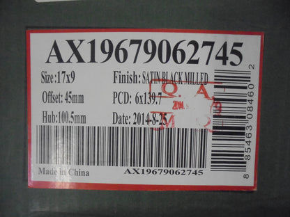 ATX Series AX196 Alloy Wheel Set Of 4 Satin Black With Milled Accents New Part
