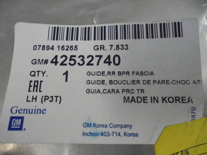 Holden TM Barina Genuine Left Hand Rear Bumper Guide/Slide New Part