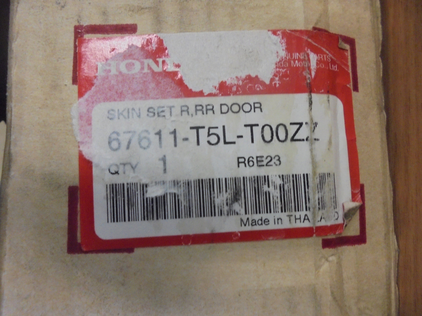 Honda Jazz Genuine Right Hand Rear Door Skin New Part