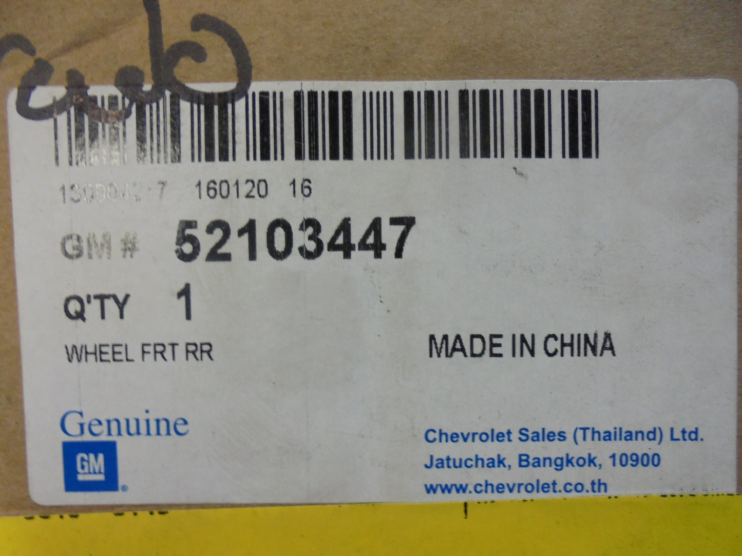 Holden RG Colorado Genuine Alloy Wheel 18X7.5J New Part