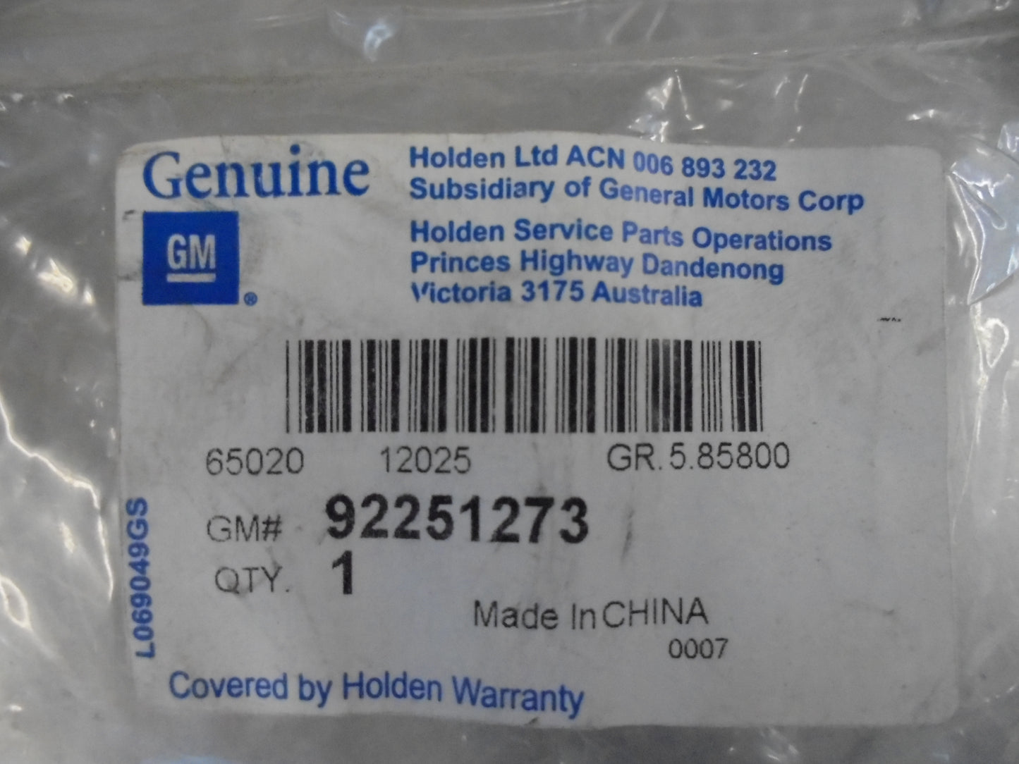 Holden VE SSV Redline Commodore Genuine Wheel Center Cap New Part