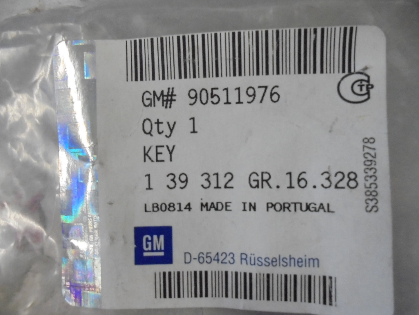 Holden Barina/Combo Genuine Uncut Key Blank New Part