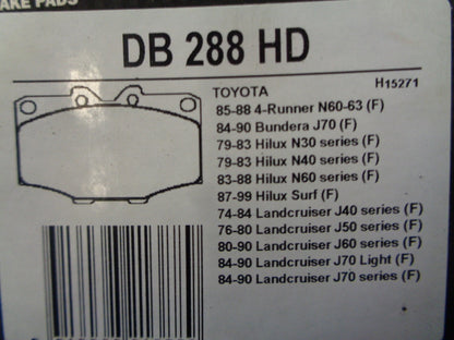 Bendix Heavy Duty Front Brake Pads Suit Toyota Various Models New Part