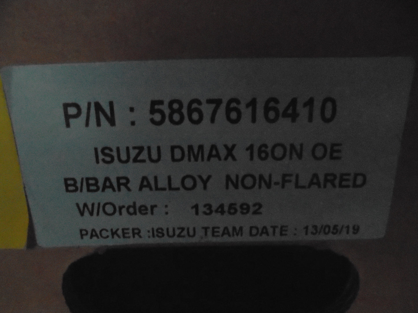 Isuzu D-Max Genuine Chrome Alloy Bull Bar SX Low Ride New Part