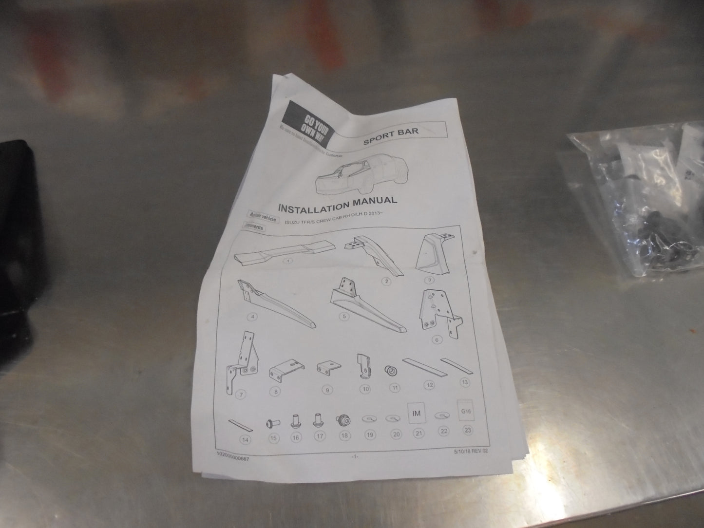 Isuzu D-Max X-Terrain Dual Cab Genuine Sports Bar Kit Black New Part