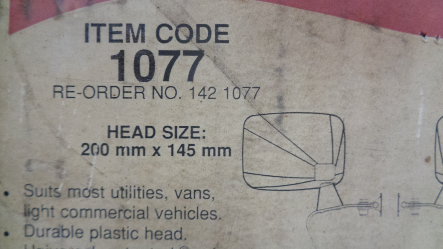 Britax Universal Black 200mm x 145mm Left/Right Mirror Set with Fitting Kit - New Part