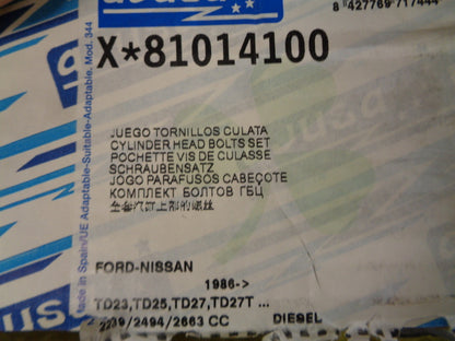 Ajusa Cylinder Head Bolt Set Suits Nissan / Ford Various Models New Part