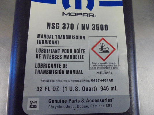 Jeep Genuine Manual Transmission Fluid NSG370/NV3500 1Ltr New Part