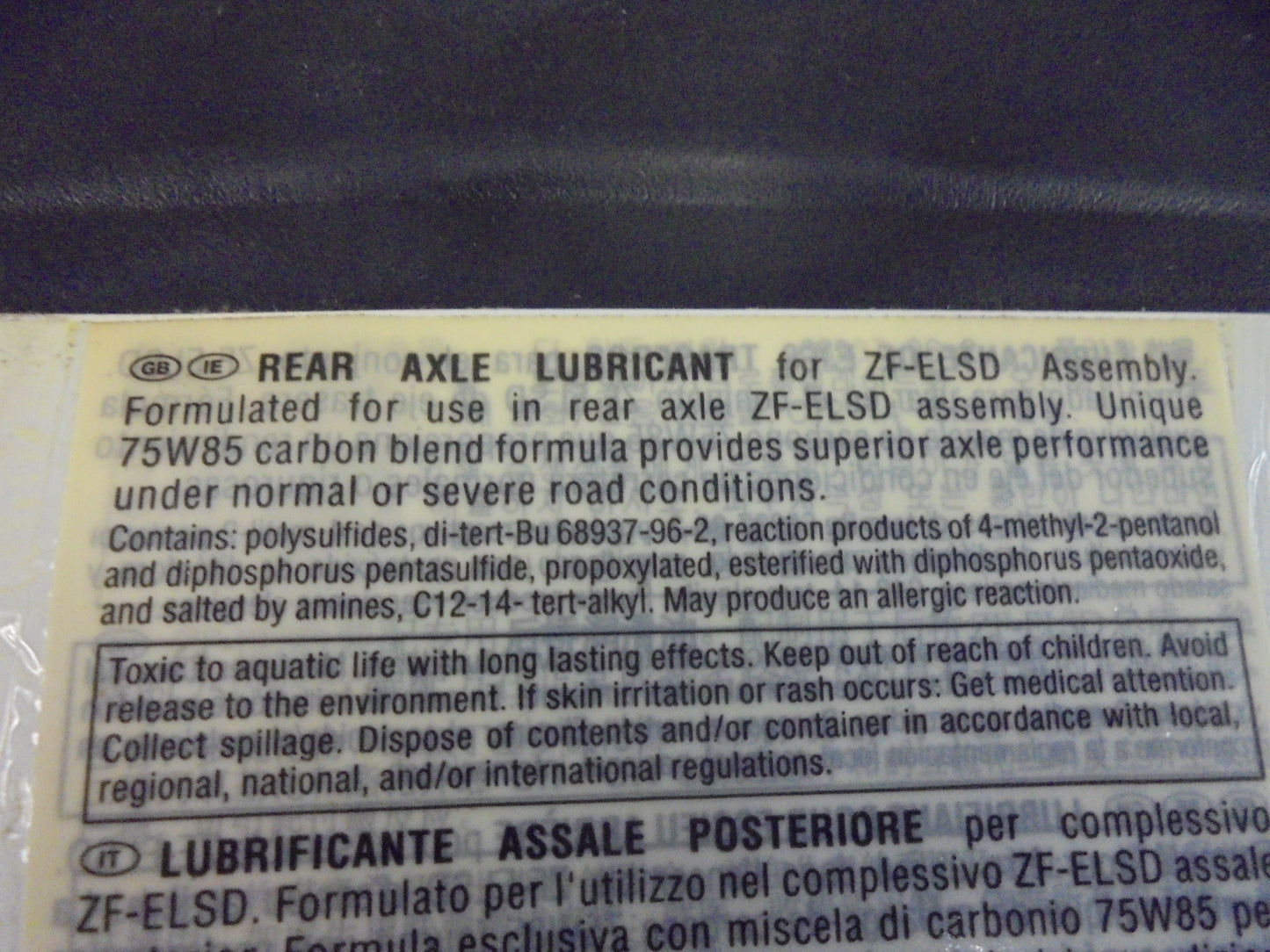 Jeep Mopar Genuine Rear Axel Fluid ZF-ELSD SAE 75W-85 1Ltr New Part