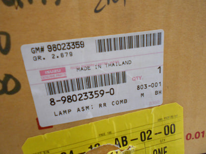 Isuzu D-Max Genuine Right Hand Rear Tail Light New Part