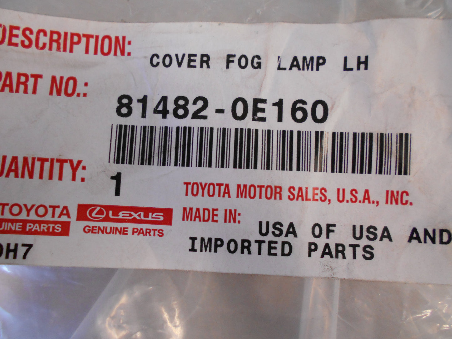 Toyota Kluger Genuine Left Hand Fog Lamp Cover New Part