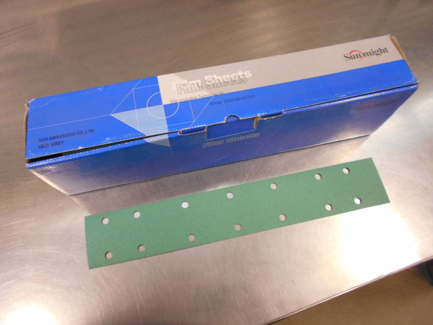 SUNMIGHT Velcro film sheets on plastic base 70mm x 420mm, 14 holes, green P-80 New Part