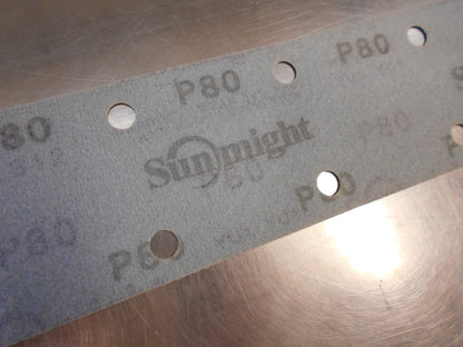 SUNMIGHT Velcro film sheets on plastic base 70mm x 420mm, 14 holes, green P-80 New Part