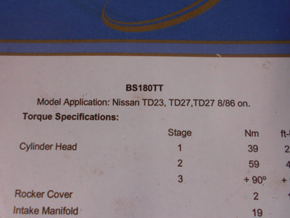 Durapro Cylinder Head Gasket Suits Nissan TD27 / TD23 New Part