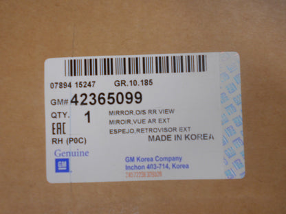 Holden Captiva 7 Genuine Right Hand Mirror Assy New Part