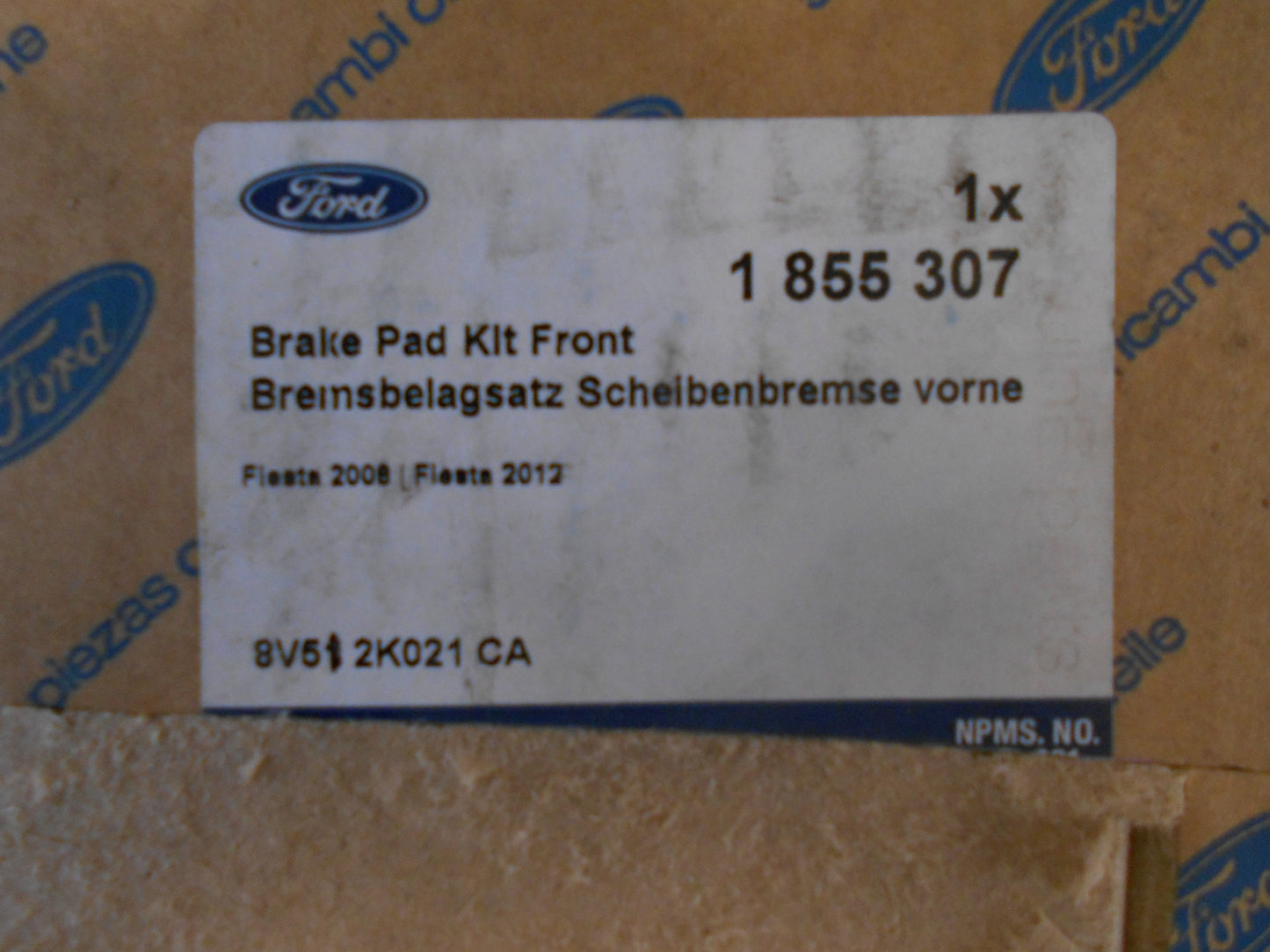 Ford Fiesta Genuine Front Brake Pad Set New Part