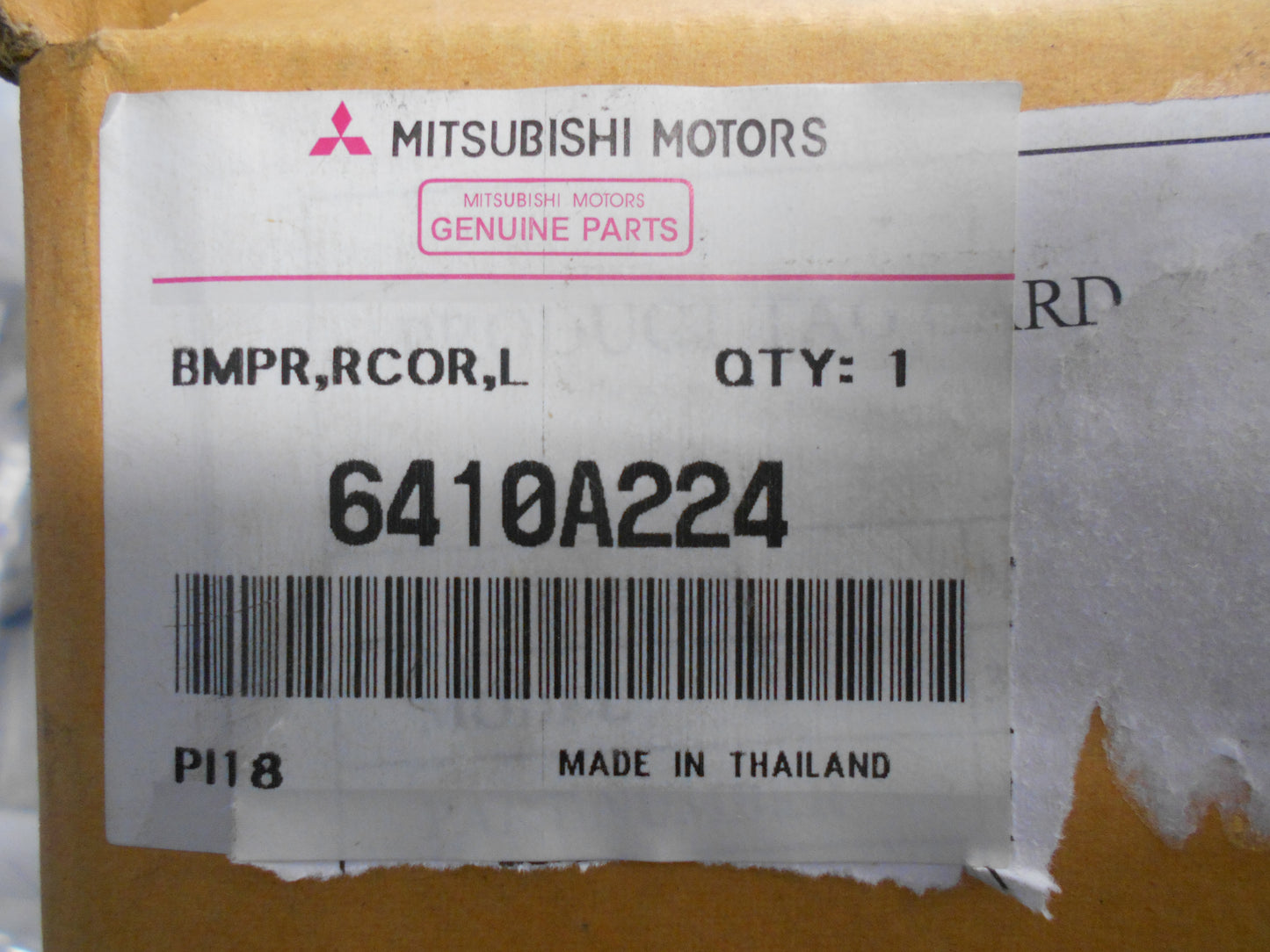 Mitsubishi Triton Genuine Rear Bumper Right Hand Corner New Part